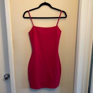 Dark pink body con mini dress